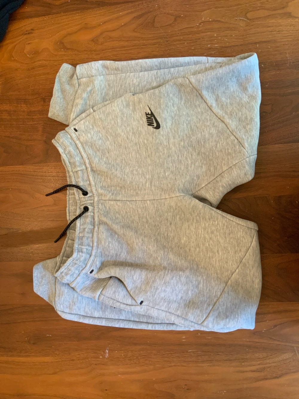 Nike Boys Heather Gray Fleece Sweatpants with Swoosh
